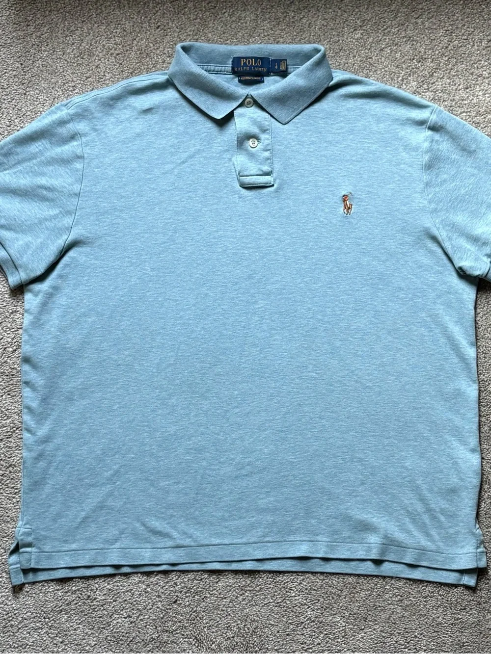 Ralph Lauren Men’s Heather Sky Blue Polo Shirt